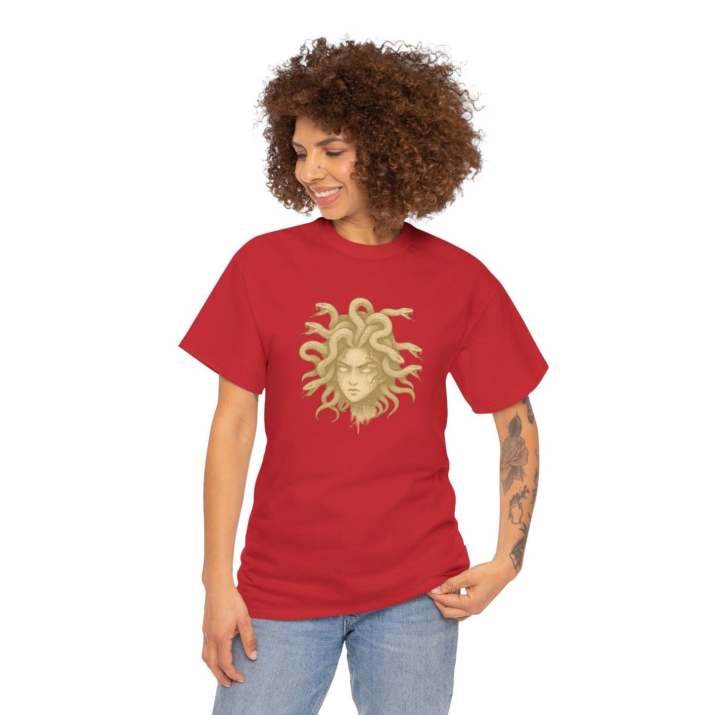 Medusa Graphic Tee – Unisex Heavy Cotton Shirt