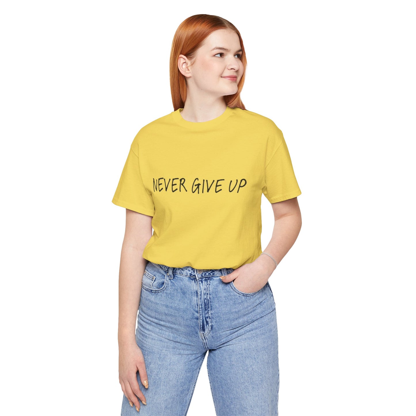 Unisex Jersey Short Sleeve Tee - 'Never Give Up'