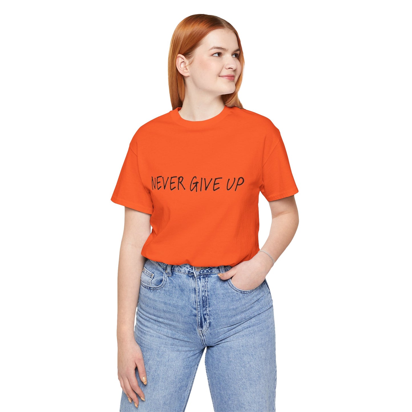 Unisex Jersey Short Sleeve Tee - 'Never Give Up'