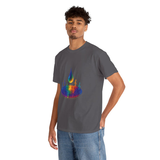 Colorful Music Water Drop Unisex Heavy Cotton Tee