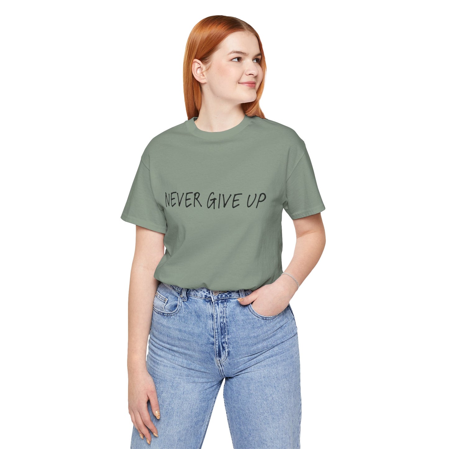 Unisex Jersey Short Sleeve Tee - 'Never Give Up'