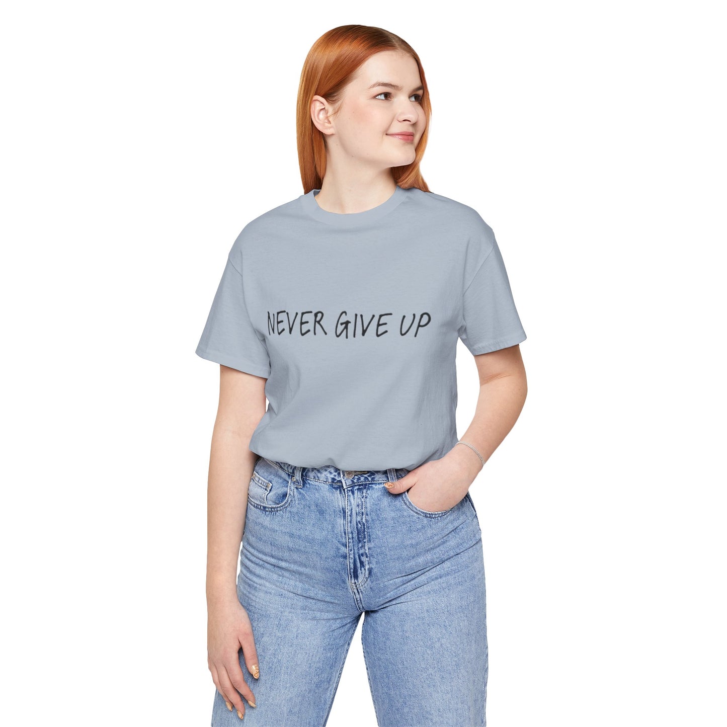 Unisex Jersey Short Sleeve Tee - 'Never Give Up'