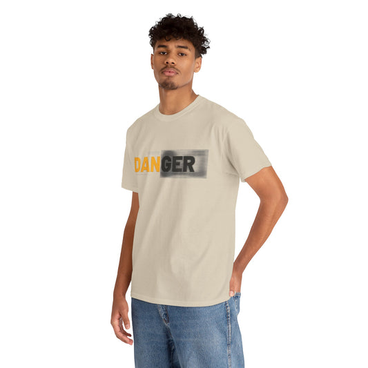 Unisex Heavy Cotton Tee with 'DANGER' Design