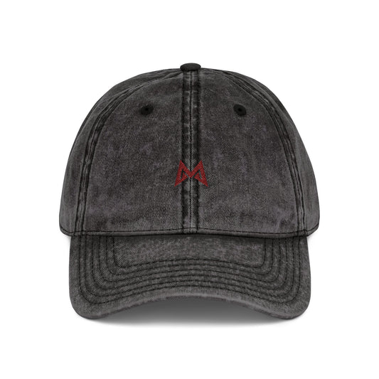 Vintage Washed Baseball Cap — Embroidered 'M' Minimalist Hat