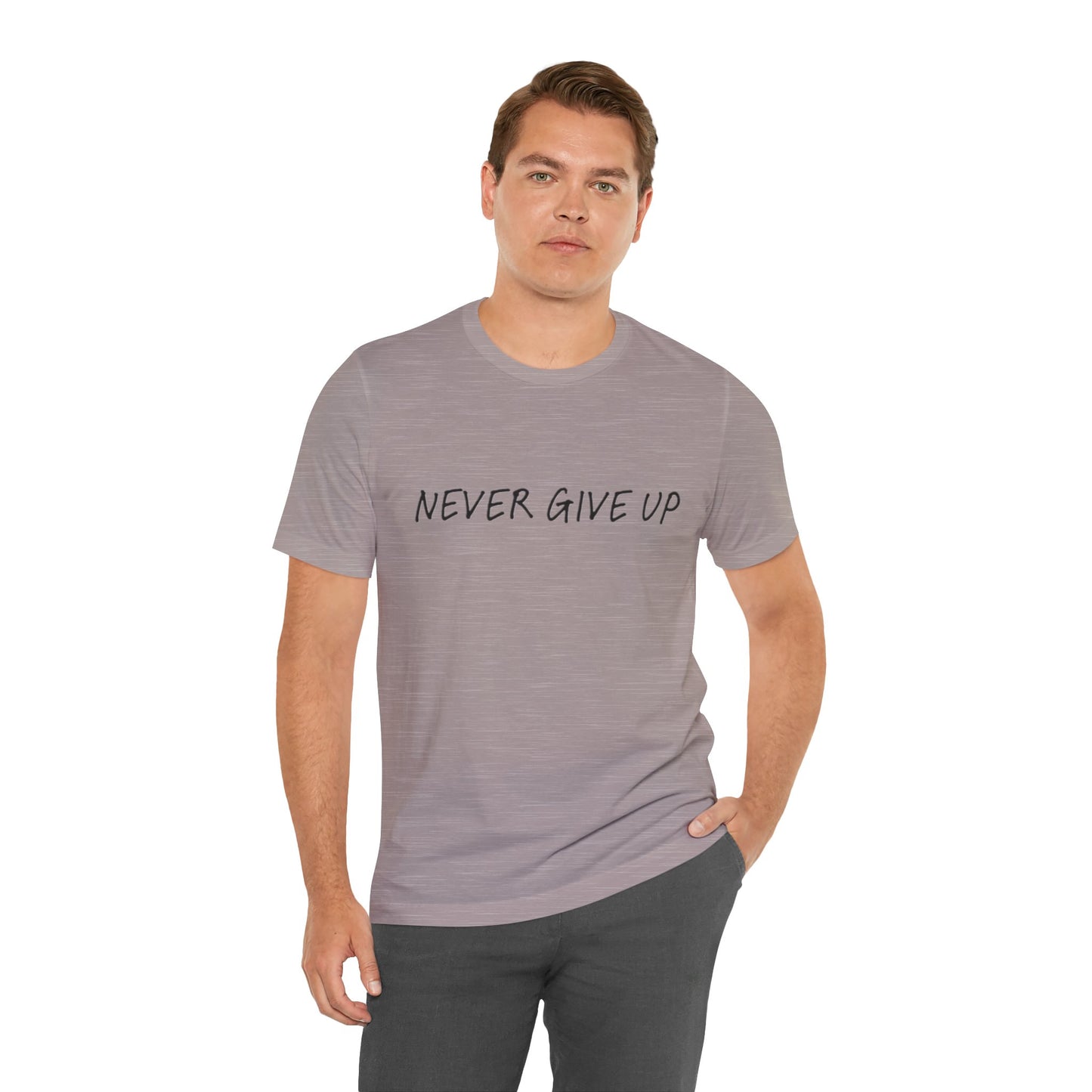 Unisex Jersey Short Sleeve Tee - 'Never Give Up'