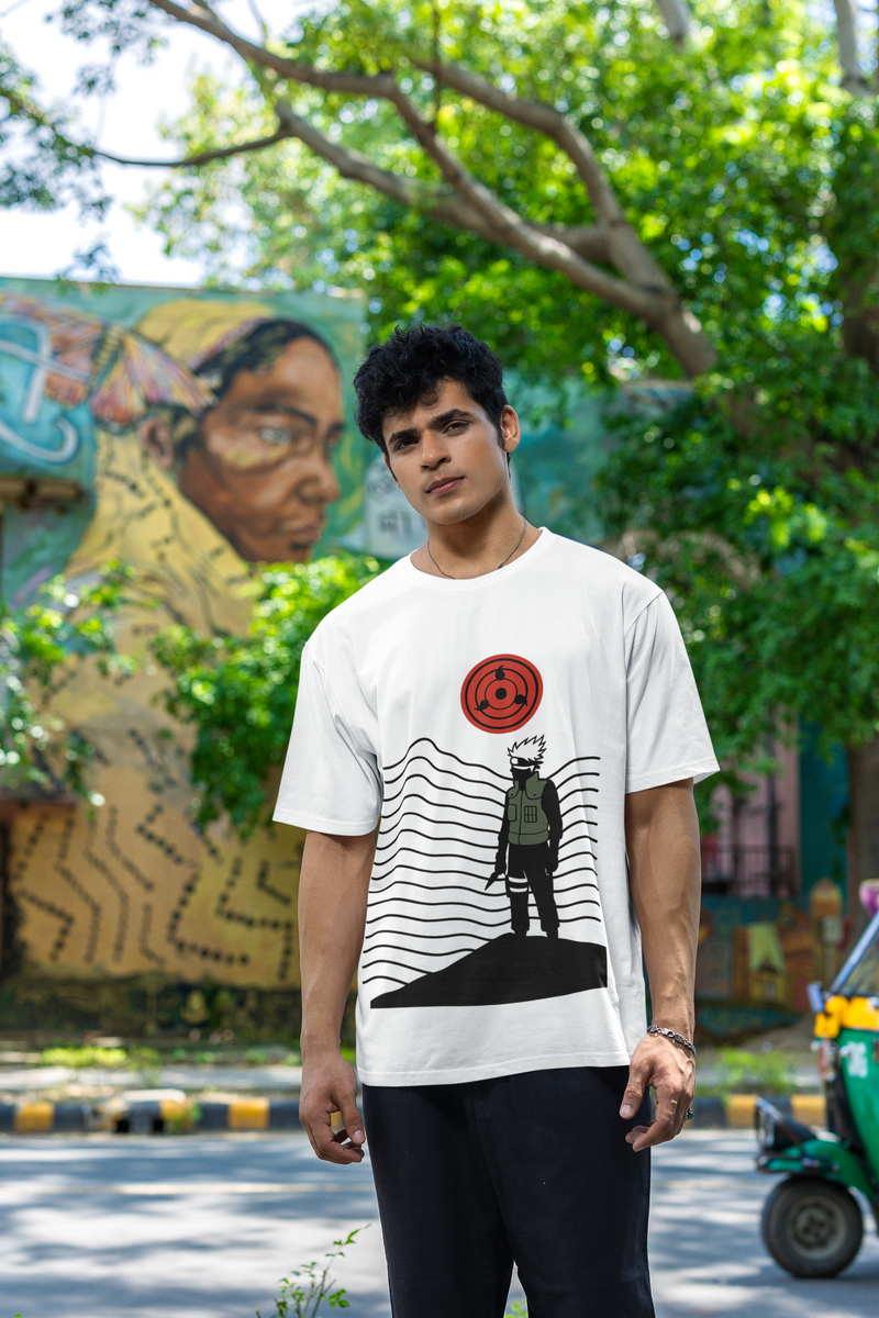 Naruto Inspired Tactical Ninja Inspired T-Shirt – Red Eye Symbol Graphic Tee
