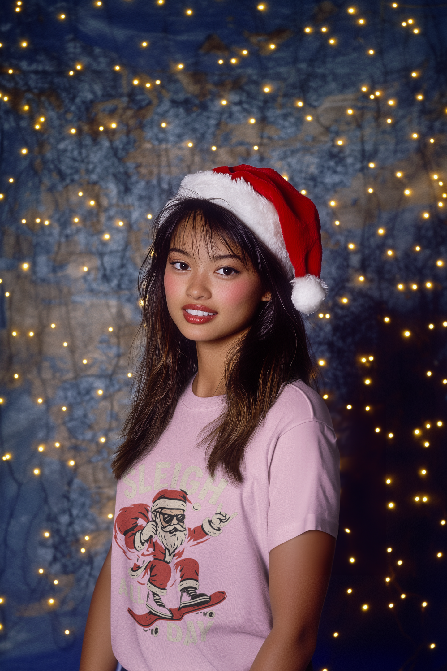 Santa Skateboard "Sleigh All Day" Christmas T-Shirt