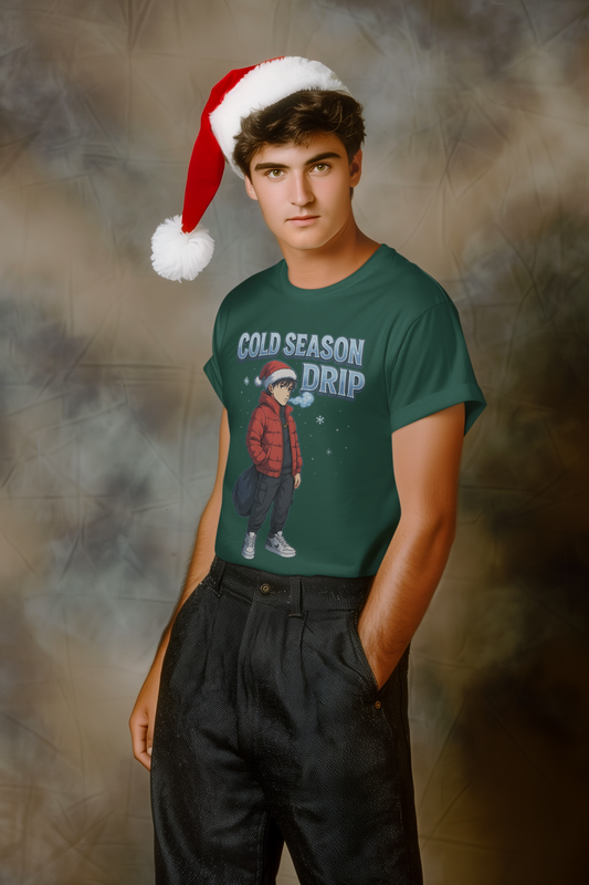 Cold Season Drip Tee — Winter Streetwear Graphic T-Shirt