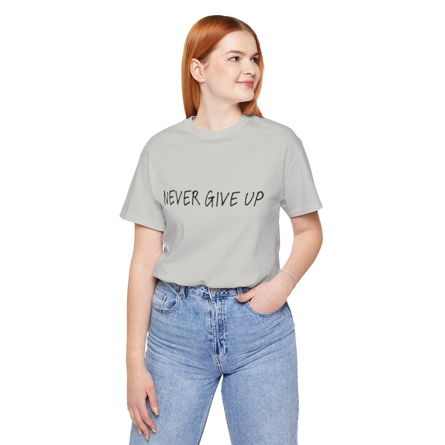 Unisex Jersey Short Sleeve Tee - 'Never Give Up'