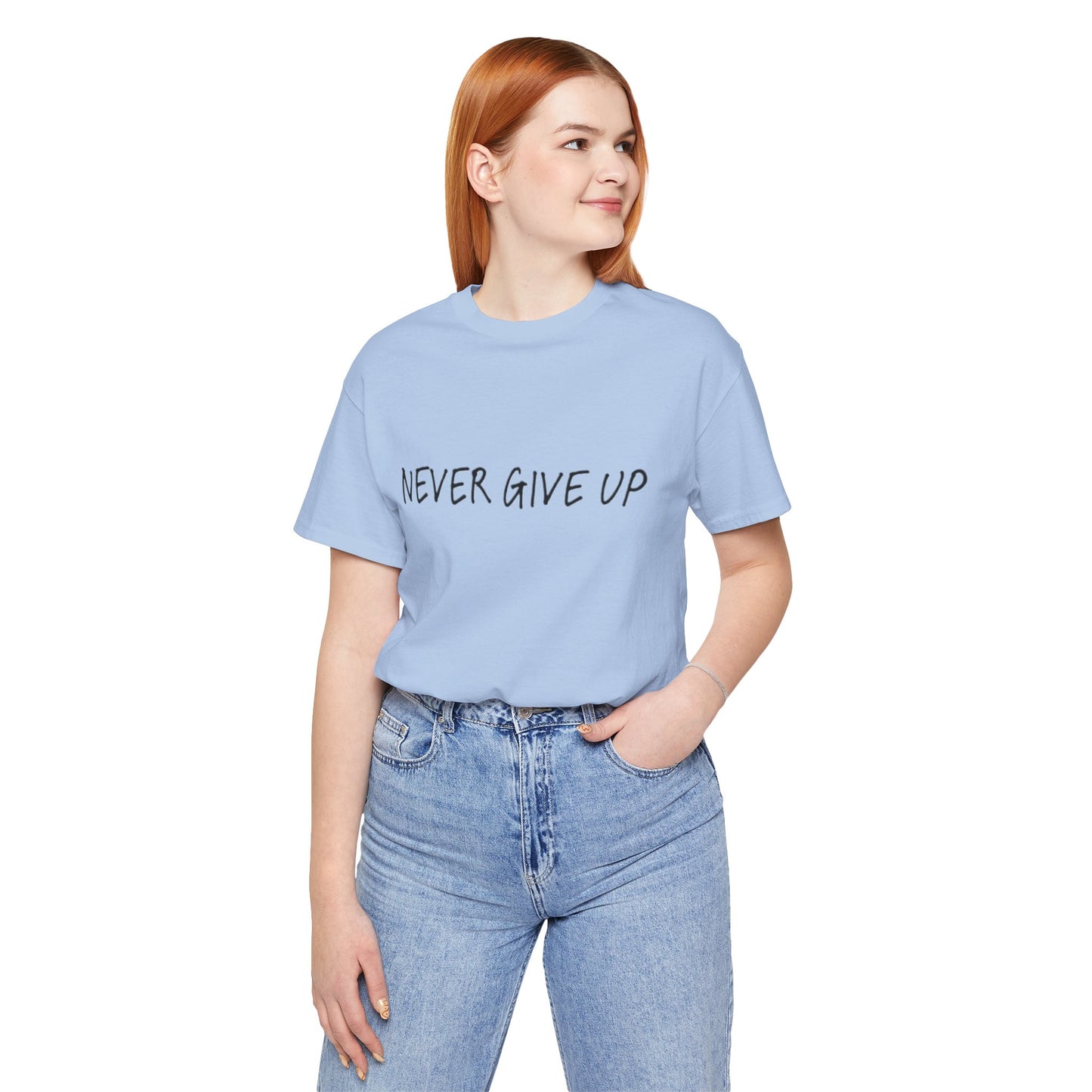 Unisex Jersey Short Sleeve Tee - 'Never Give Up'