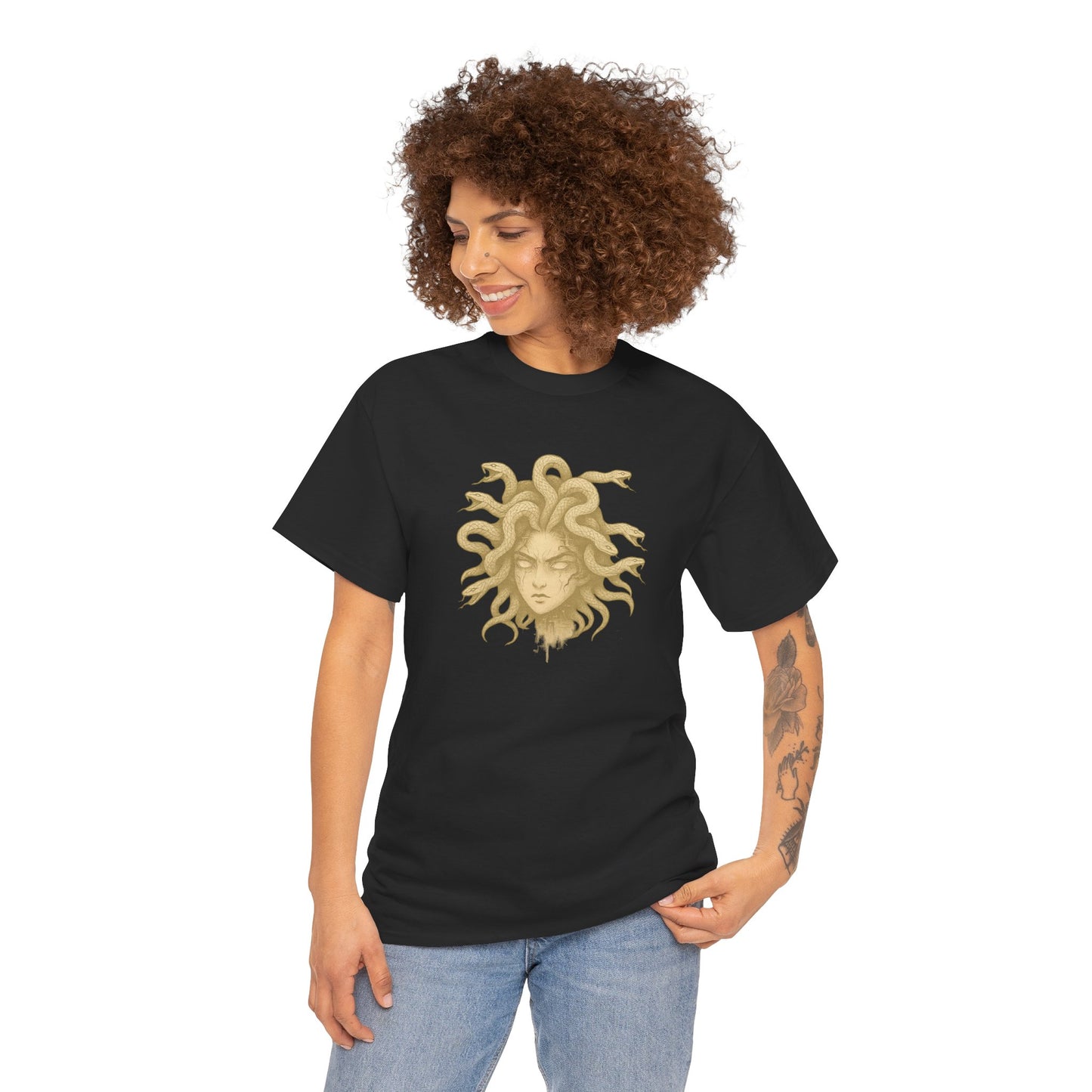 Medusa Graphic Tee – Unisex Heavy Cotton Shirt