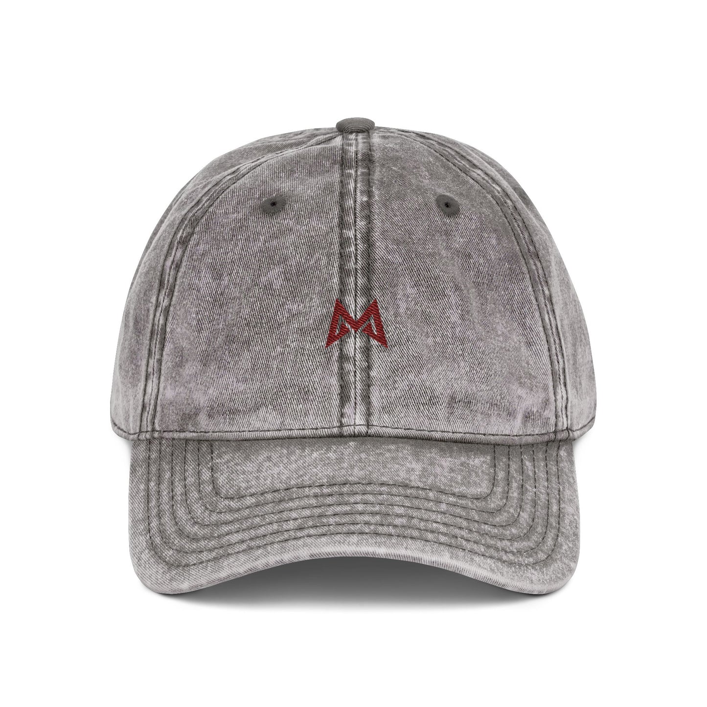 Vintage Washed Baseball Cap — Embroidered 'M' Minimalist Hat